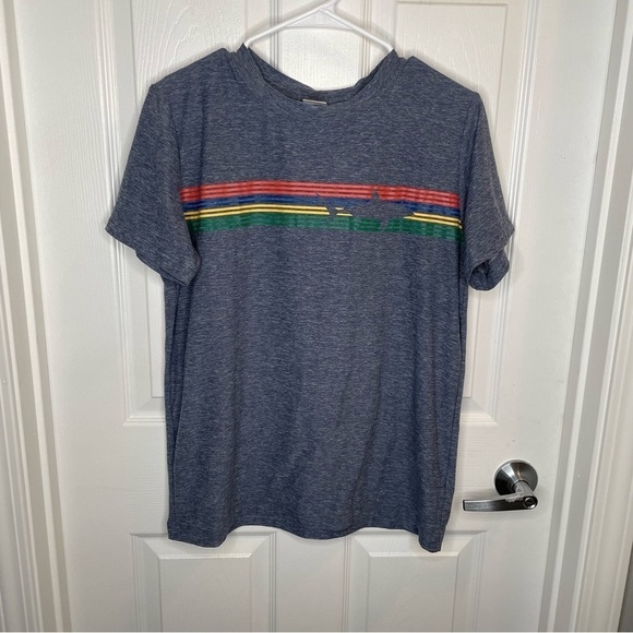 Hanna Andersson Rainbow Shark Boy's Tee in Heathered Blue 14-16 - Picture 1 of 9